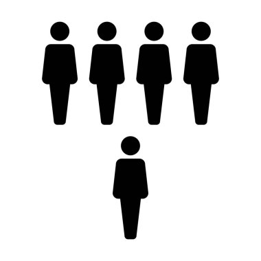 İstemci simge vektör erkek grubu kişilerin sembol düz renk glif piktogram illüstrasyon iş için avatar