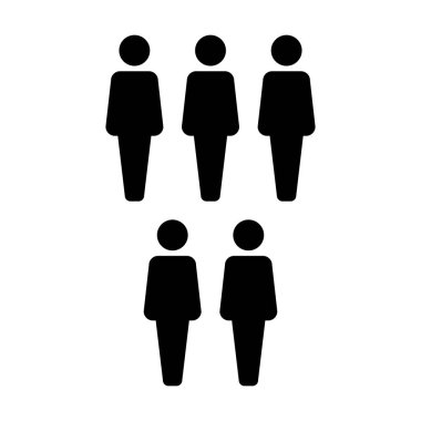 Kişilerin iş insanlar simge vektör erkek grup sembol düz renk glif piktogram illüstrasyon iş yönetim ekibi için avatar
