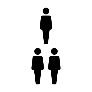 İnsan kaynakları simgesi vektör erkek grup kişiliksembolü avatar için iş yönetimi ekibi için düz renk glyph pictogram illüstrasyon