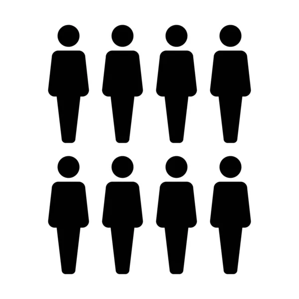 Gruppo vettoriale icona maschile di persone simbolo avatar per il team di gestione aziendale in illustrazione di pittogrammi glifi a colori piatti — Vettoriale Stock