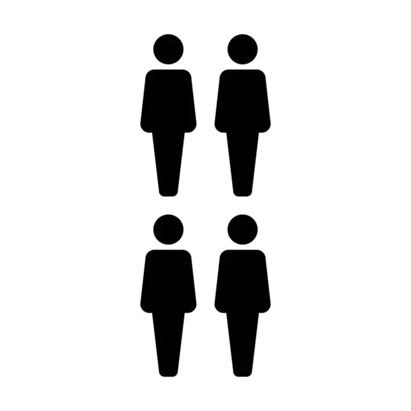 Équipe icône vecteur mâle groupe de personnes symbole avatar pour la gestion des affaires en couleur plate illustration pictogramme glyphe — Image vectorielle