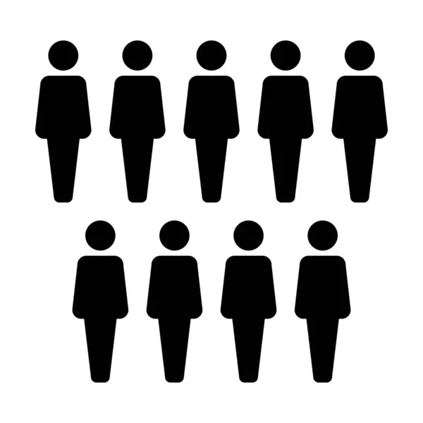 人图标向量男性组人符号头像为商业管理团队在平面颜色字形象形文字插图 — 图库矢量图片