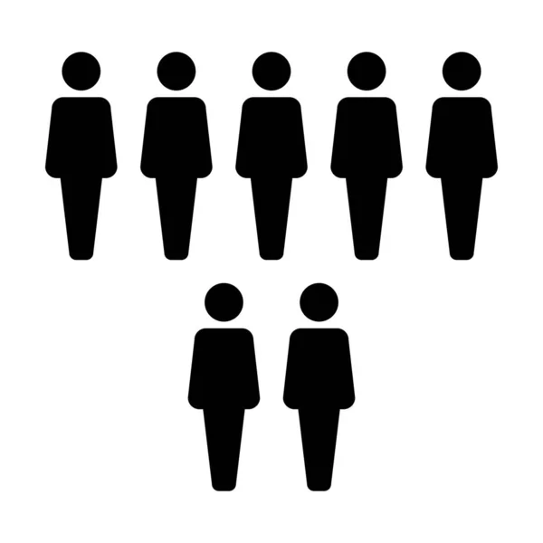 Icono de trabajo en equipo vector grupo masculino de personas símbolo avatar para el equipo de gestión empresarial en ilustración pictograma glifo de color plano — Vector de stock