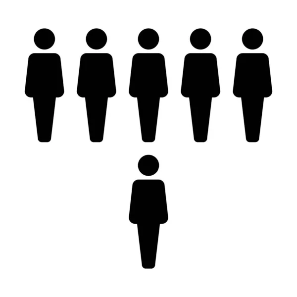 Іконка управління Векторна чоловіча група осіб символ аватар для ділової команди в плоскій кольоровій ілюстрації піктограми гліфа — стоковий вектор