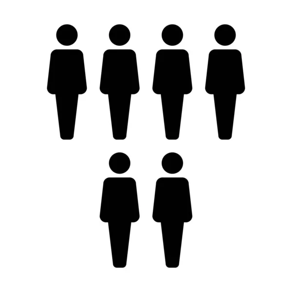 Групова іконка Векторні чоловічі особи символ аватар для команди управління бізнесом в плоскій кольоровій ілюстрації піктограми гліфа — стоковий вектор