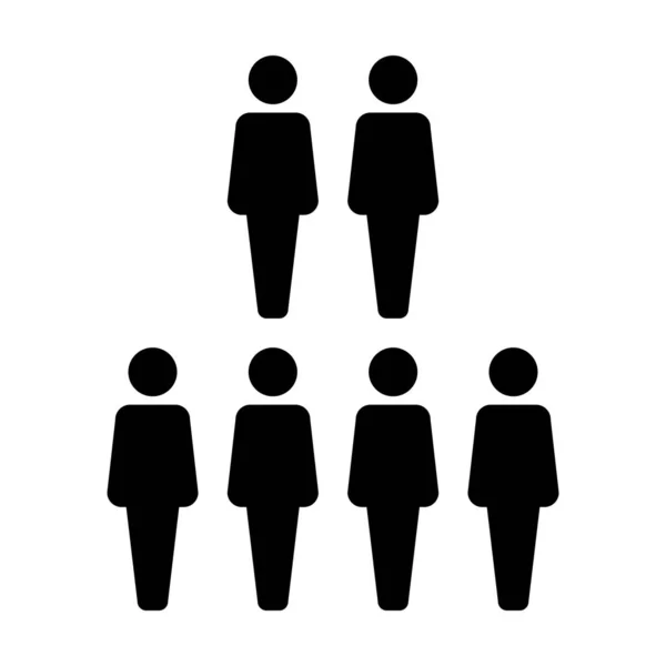 Icono de red social vector masculino grupo de personas símbolo avatar para el equipo de gestión de negocios en color plano glifo pictograma ilustración — Vector de stock