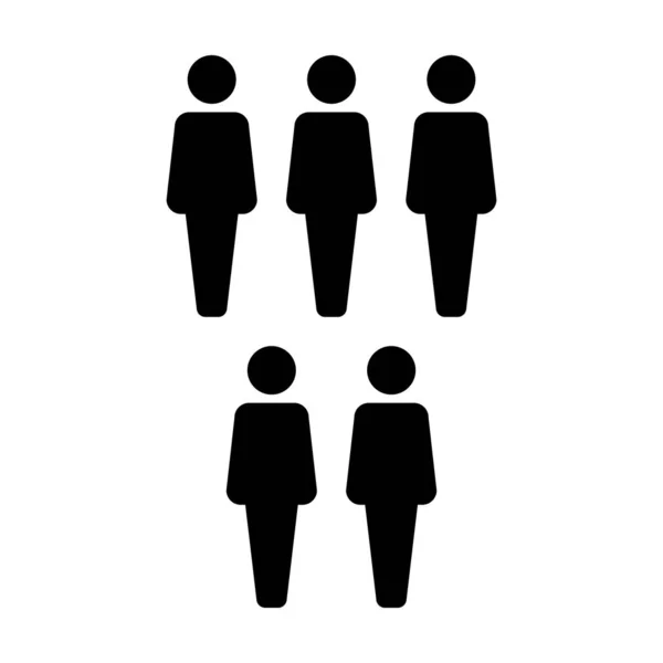 Les gens d'affaires icône vecteur mâle groupe de personnes symbole avatar pour l'équipe de gestion d'entreprise en couleur plate illustration de pictogramme glyphe — Image vectorielle