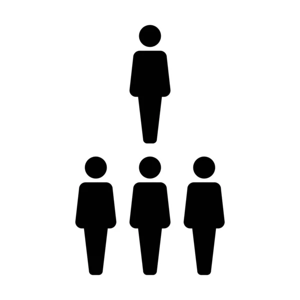 Kişilik işadamı simge vektör erkek grup sembol düz renk glif piktogram çizimde managemetn takım için avatar — Stok Vektör