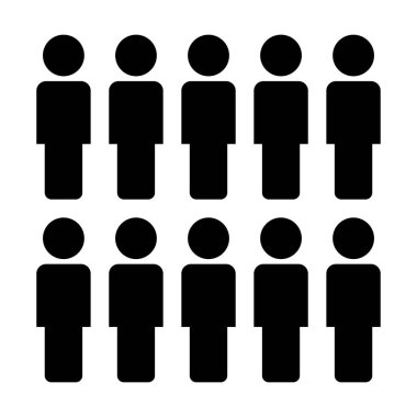 İnsanlar simge vektör erkek grup kişi sembolü avatar için düz renk glif piktogram illüstrasyon iş yönetim ekibi