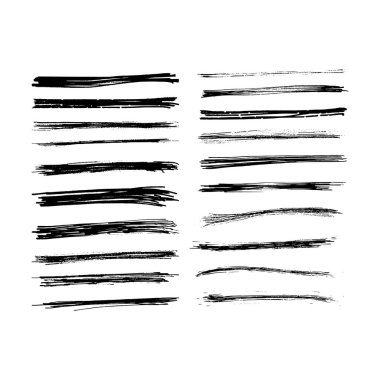 Fırça darbesi elementi, grunge kömür el kapakları karalama işareti sanat fırça hattı
