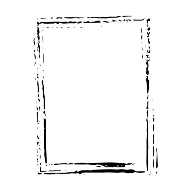 Vektör illüstrasyonunda tasarım için çerçeve kenarlığı grunge vuruş ögesi, fırça şekli simgesi, dikey, dikey, dikdörtgen dekoratif karalama ögesi