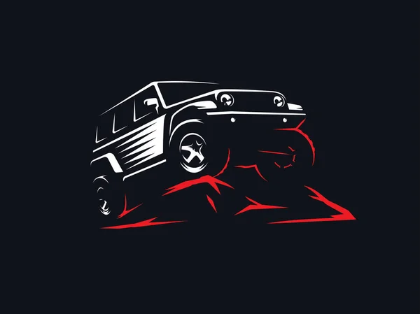 Clássico Suv Road Ilustração —  Vetores de Stock