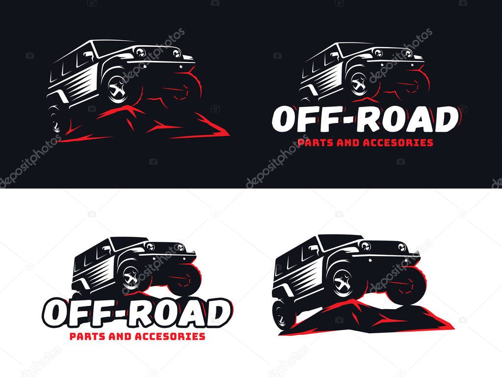 Set of classic suv off-road logo and emblems.