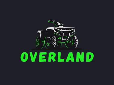 Atv araç logosu. Tüm arazi 4x4 dörtlü illüstrasyon.