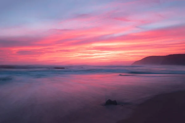 Захід Сонця Австралійський Пляжі Поряд Знакових Great Ocean Road Стокове Зображення