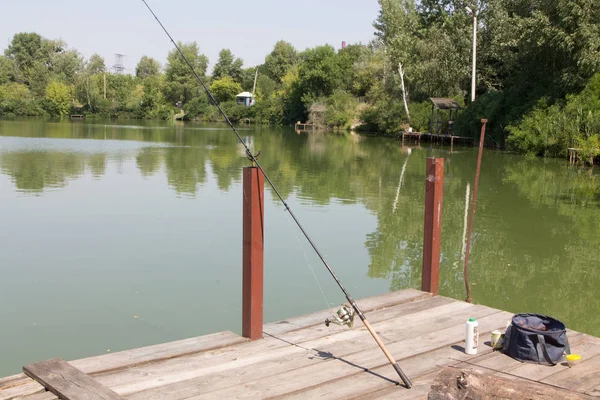 Sada Pro Rybaření Prut Pro Lov Shoda Pro Fishinf Podavač — Stock fotografie