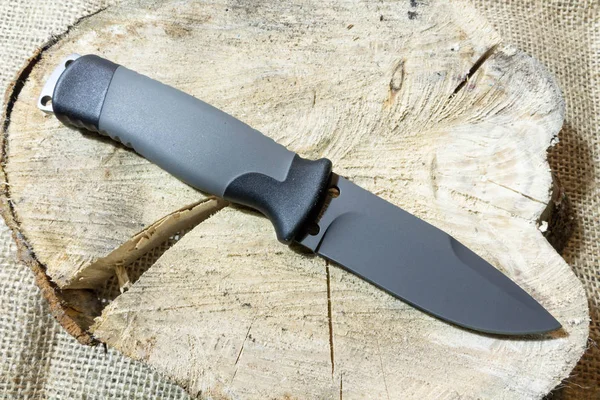 Black Blade Outdoor Knife Military Defence Army — Stock Photo, Image