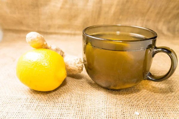 Tea Sliced Lemon Ginger Root — Stock Photo, Image