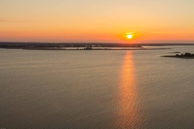 Sunrise Nehri. Dnieper. Rzhishchev. Ukrayna.