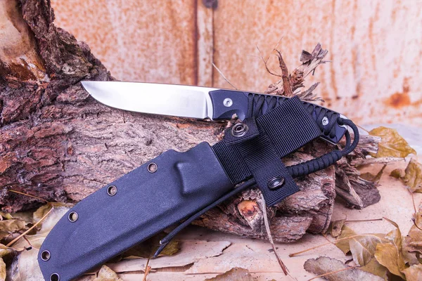 Охотничий Нож Пнях Нож Чехлом — стоковое фото