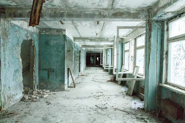 Opuszczonego Szkoły Prypeci Eksplozji Chernobyl Stanitsiyi Jądrowej — Zdjęcie stockowe