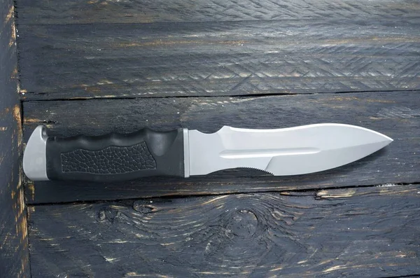 Cuchillo Grande Para Tareas Militares Vista Superior Cuchillo Tropa —  Fotos de Stock