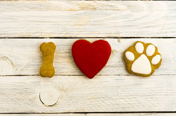 Amo Adoro Cani Cane Mio Amico Composizione Sfondo Bianco — Foto Stock