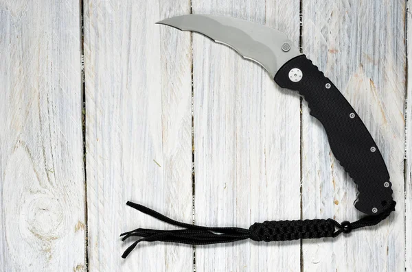 Cuchillo Forma Hoz Cuchillo Para Operaciones Militares Fondo Blanco — Foto de Stock