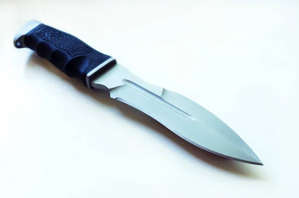 Cuchillo Paracaidista Ruso Cuchillo Del Ejército Rusia Fondo Blanco —  Fotos de Stock