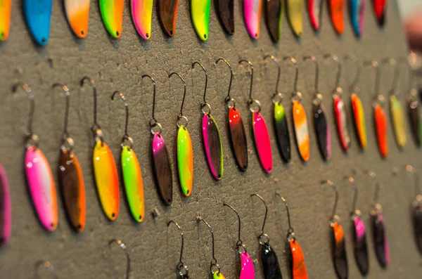 Mnoho Vícebarevné Návnad Pro Ryby Návnadu Pro Pstruh — Stock fotografie