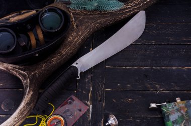 Forester kümesi. Kurtarıcı araçlar. Flatlay.