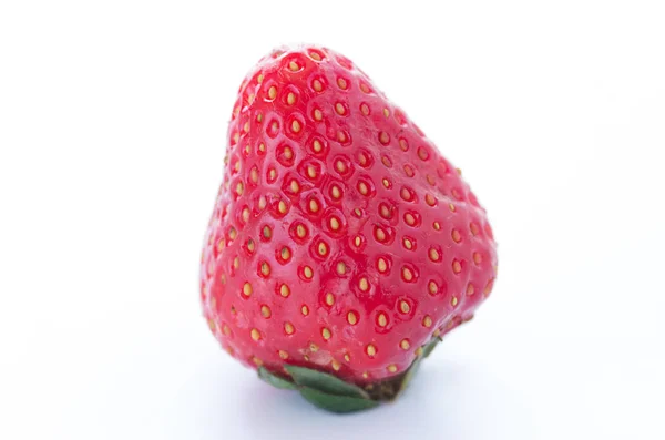 Natürliche Hausgemachte Erdbeere Erdbeere Auf Dem Land Weißer Hintergrund Mittelrahmen — Stockfoto