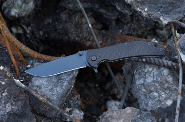 Siyah çakısı. Beton bıçakta. Sayfanın Üstü