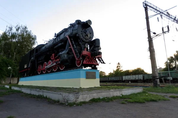 Locomotora Ferroviaria Locomotora Época Soviética Vista Frontal — Foto de Stock