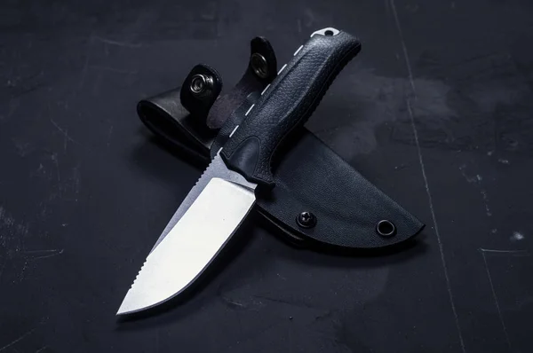 Skinner knife. Skinner with plastic sheath. Isolate. — Stock Photo, Image