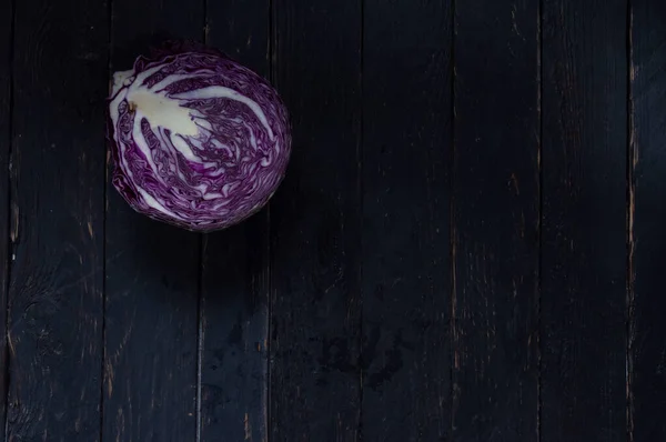 Sliced red cabbage. Red-violet cabbage in a cut.