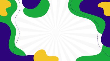 Modern motion graphic animation for Brazil's Independence Day. The video features an abstract background with dynamically moving wavy shapes in the vibrant colors of the Brazilian flag.