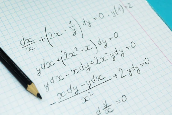 Mathematical Examples Calculations Notebook Lectures Study Arithmetic — Stock Photo, Image