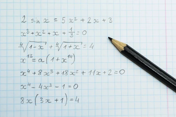 Homework Arithmetic Formulas Notebook — Stock Photo, Image