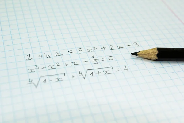 Mathematical Formulas Notebook Lectures — Stock Photo, Image