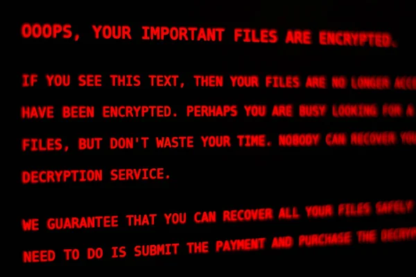 Virus Komputer Petya Kunci Layar — Stok Foto