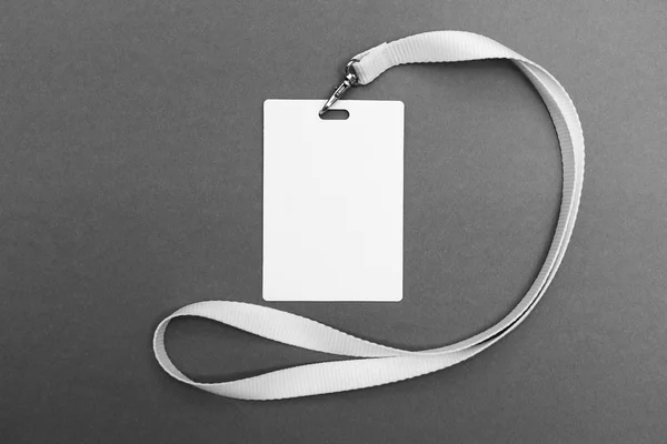 Шнурок Значок Значок Конференции Шаблон Бейджа Белым Ремешком — стоковое фото