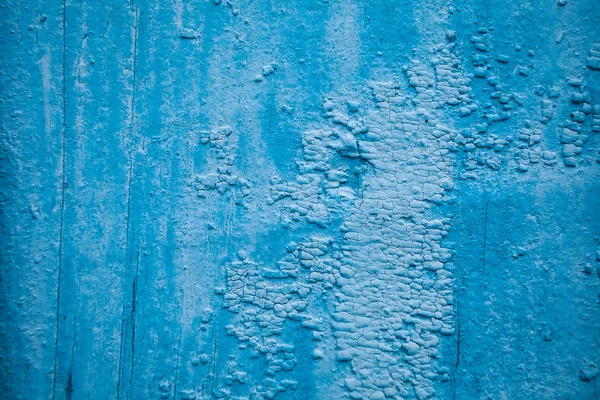 Blue cracked paint and wood, abstract background. — Stock Photo, Image