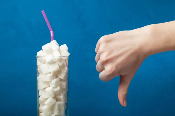 Het concept van de strijd tegen diabetes en de grote consumpt — Stockfoto