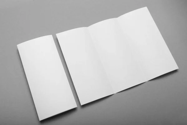 Mockup em branco, modelo de folheto DL de folheto triplo . — Fotografia de Stock