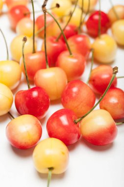 Rainier sarı kiraz tatlısı, meyveli lezzetli kase.