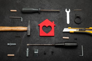 Ev takım emlak, gerçek güç inşaat, onarım konsepti.