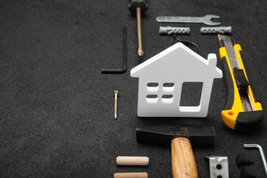 Ahşap ev inşaat konsepti, ev bina diy.