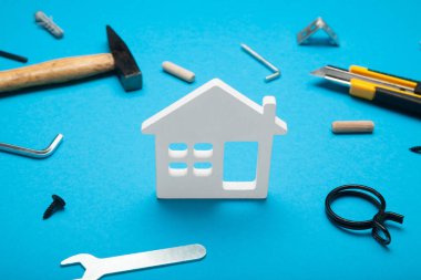 Apartman, mimari hesap makinesi. Marangozluk konsepti.