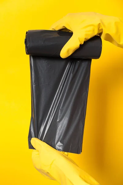 Cellophane plastic garbage bag, bin trash. — ストック写真